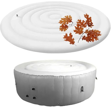 Couvercle de Spa Gonflable Rond de avec Valve de gonflage et de dégonflage Rapide et Facile, imperméable et isolée, Protection de Remplacement (Round 145cm)