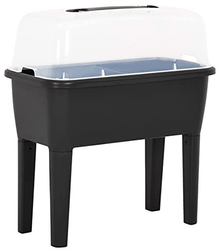 Homgoday Pflanzgefäß mit Gitter für den Garten, Hochbeet 77 x 38,7 x 82 cm aus PP, Pflanzgefäß mit Gitter für den Garten, Blumenkasten für den Außenbereich, Balkonkasten