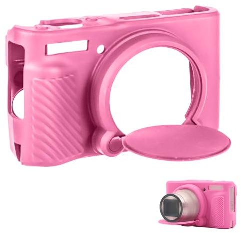 Silicone Case for Canon SX730/SX740 - Lightweight Slim Camera Skin Cover with Detachable Lens Cover (Pink)