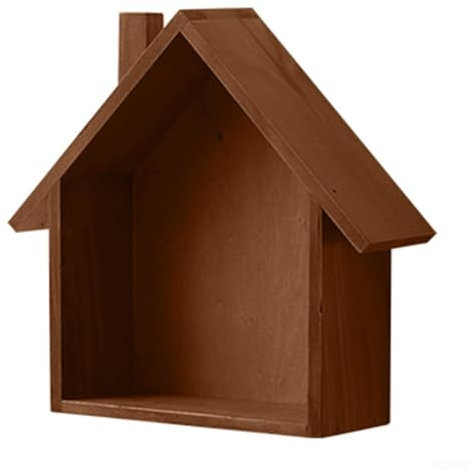 ReachMall Retro- und nostalgisches Haus-Wandregal, minimalistisches Design, Kiefernholz, Hausform (alte Farben)