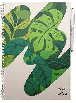 MOYU Erasable Notebook - A4 Stone Paper - Hardcover - Sandy Jungle - Multifunctional Pages - Includes Erasable Pen, Cloth, and Pen Holder