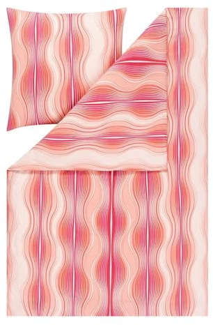 Estella Mako Interlock Jersey Bettwäsche Marisol Koralle 1 Bettbezug 135 x 200 cm + 1 Kissenbezug 80 x 80 cm