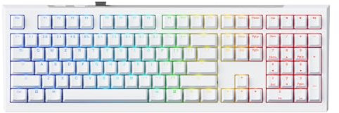 Ducky One X Wireless Gaming Keyboard White – Full Size, Inductive Switches, Tri-Mode Connectivity USB-C, 2.4GHz, Bluetooth, Rapid Trigger, Adjustable Actuation, RGB, UK ISO, Quack Mechanics+