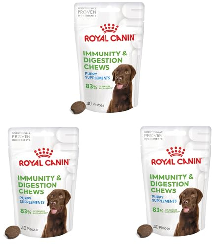 ROYAL CANIN Immunity & Digestion Chews Puppy Supplements | 3er Pack | 3 x 100 g | Ergänzungsfuttermittel für Welpen | Zur Unterstützung der Verdauung & Abwehrkräfte