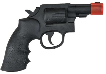 TEKKA BUDO Trainings-Gummirevolver schwarz 21 cm - TPR Kunststoff - Selbstverteidigung Kampfsport Training