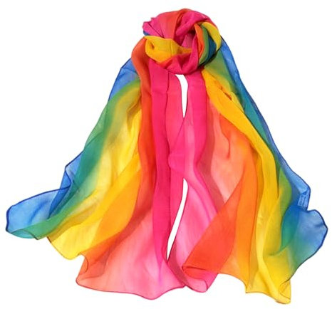 OAOSDH 1 Stück Farbenfrohen Seidenschals, Rechteckiger Seidenschal, Dekorativer Seidenschal, Strandschal, Weicher Und Dünner Seidenschal.