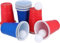 TOIS Jeu de fête 24 pièces : 10 gobelets Rouges, 10 gobelets Bleus (473,6 g chacune), 4 balles – Parfait pour Les Jeux à Boire et Les rassemblements