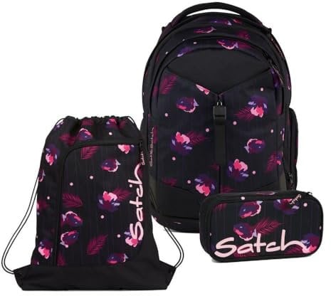 Satch Match Schulrucksack Set 3tlg. inkl. Schlamperbox und Sportbeutel (Mystic Nights)