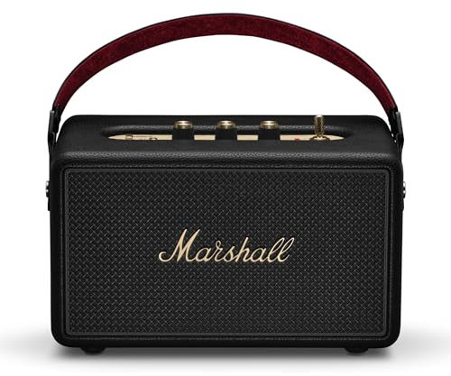 Marshall Kilburn III Tragbarer Bluetooth Lautsprecher mit über 50 Stunden Spieldauer - Schwarz und Messing