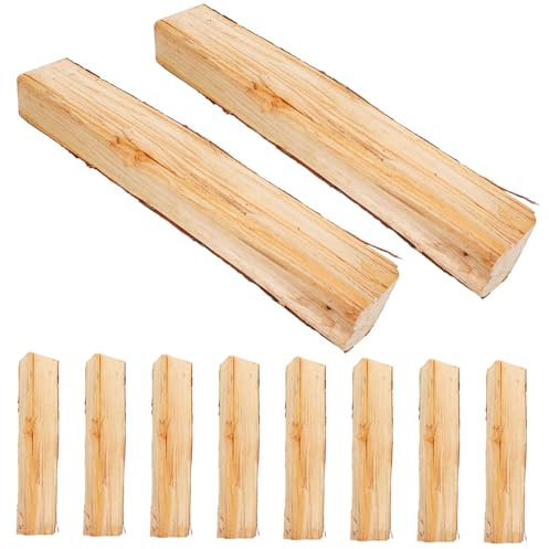 Mipcase 10 Stück Dekorative Holzscheite aus Echtem Holz für Kamin Kunsthandwerk Gemütliche Atmosphäre Innenbereich Kamin Dekoration