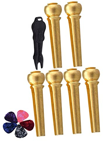 VICASKY Chevilles de Fixation en Cuivre 1 Set Facile à Utiliser Set de 12 Accessoire Guitare Folk Pratique Texture pour Guitare Acoustique