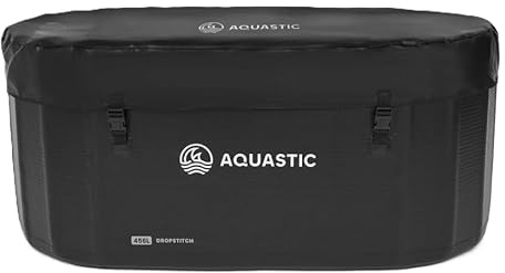 AQUASTIC BrrFree 456 L - Drop-Stitch Walross Pool 150×80×67 cm mit Abdeckung, Pumpe & Reparaturset - mobil, stabil, isoliert, kältetauglich