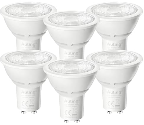 Auting GU10 LED Lampen, 3000K Warmweiß, Nicht Dimmbar | 360LM, 6 Stück, 2W (ersetzt 40W Lampe), Reflektor LED Spots mit, 38° Abstrahlwinkel, Energieeffizienzklasse A