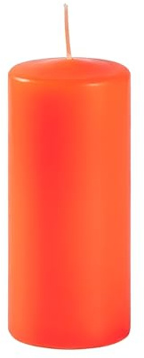 12 Stumpenkerzen Durchmesser 5 cm Höhe 15 cm - Farbe Orange Kürbis - Brenndauer 48 Stunden - nicht parfümiert - Cereria Di Giorgio