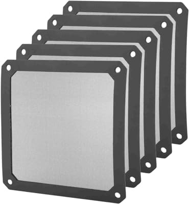 Ouitble PC Cooler Fan Filter Magnetic Computer Mesh Case Cover Fine Pore Size High Ventilation Rate for PC Gaming Rig Computer Chassis Nylon Material 120x120mm 5 Pack