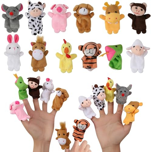 ZXTGBQ 12 Stück Kleine Tier Fingerpuppe, Finger Plüschtier Kinder, Fingerpuppen, Mitgebsel Kindergeburtstag, Kleines Geschenk für Kinder, für Ostern Geburtstag Weihnachten Party Geschenke