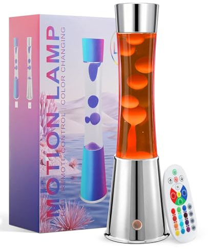 KIKILIVE Lavalampe, 17-farbige LED Stimmungslampe mit Fernbedienung. Für Büro, Deko & Entspannung, ideal für Erwachsene und Kinder