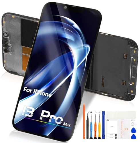 Bildschirm für iPhone 13 Pro Max Display, 6,7 Zoll LCD Ersatz mit Rahmen | FHD LCD Display mit Werkzeugsatz, TFT Ersatzbildschirm Touchscreen Digitizer, A2643 A2644 A2645
