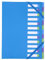 Exacompta 52362E Premium Ordnungsmappe Campus Neon Hardcover. Einband aus stabilem Kunststoff DIN A4 12 vollfarbige Fächer aus Karton mit dehnbarem Rücken und 2 Gummizügen Indexfenster blau