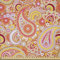 ABAKUHAUS Orange Stoff als Meterware, Asiatisches Paisley, Microfaser Multi Zweck Dekostoff für Kunsthandwerke, 3M (230x300cm), Mehrfarbig