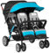 GAGGLE - Compass | Poussette Quad, Turquoise | Poussette 4 places | Pliable, facile à ranger - De 6 mois à 4 ans - Harnais 5 points ajustable | Sièges ajustables | Poussette Quad