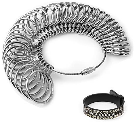 Ringgrössenmesser, Ringgröße Messen Ringmesser Ring Sizer Ringgröße Ermitteln Ringmaßband EU Lineal Set Genaues Ringmesswerkzeug Klares Fingerringmessgerät EU-größe 41-76