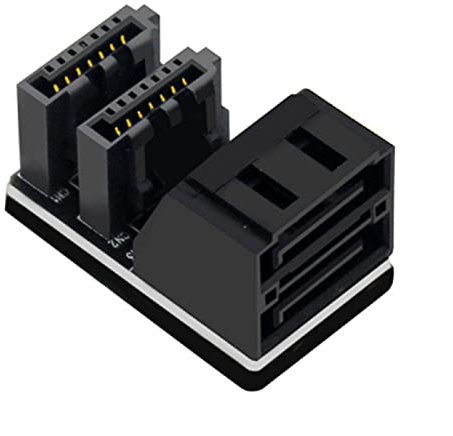 cablecc Cavo Doppio SATA 7 Pin Femmina con Un Angolo di 90 Gradi 7 Pin Adattatore Verticale Sottile Femmina per la Scheda HDD per Computer Desktop
