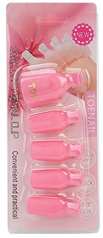 5 Stück Gel-Nagellack-Entferner-Clips, Nail Art Soak Off Clip UV-Gel-Nagellack-Entfernungs-Wrap-Werkzeug, Zehen-Gel-Entferner-Clips-Entferner-Reiniger-Zehennagel-Werkzeug(Rosa)