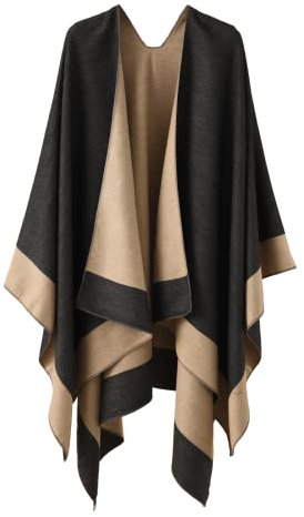 colornival Poncho da Donna Invernale Scialli Avvolgenti Caldo Sciarpa da in Maglia Mantello alla Moda Indossabile Coperta Lungo Cardigan Maglione Cappotti