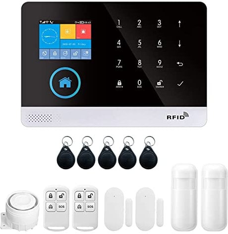 Splenssy 433MHz WiFi inalámbrico gsm Auto-dicado Alarma Sistema de Seguridad Pantalla LCD Sensor de Puerta PIR Sensor de Movimiento Sistema de Alarma de Seguridad antirrobo para el hogar Inteligente