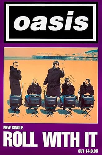 Oasis Roll With It Vintage Poster Rock Band Musik Heavy Metal Foto Wandkunst Bild Poster A4
