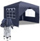 TRMLBE Pavillon 3x3 Wasserdicht Stabil Winterfest Partyzelt Faltbar mit 4 Seitenteilen und Fenstern Faltpavillon Gartenpavillon für Garten Party Familientreffen - Anthrazit