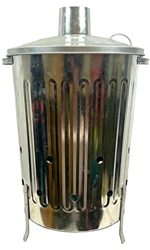 OptiProducts 60 Litre 60L Large Galvanised Metal Incinerator Recycle Garden Rubbish Fire Burning Bin Leaves Wood Burner