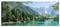 Pixxprint Glasbild Panorama, Wandbild aus Echtglas, Wunderschöner See im Wald, 120x50 cm, inkl. Aufhängung und Abstandshalter
