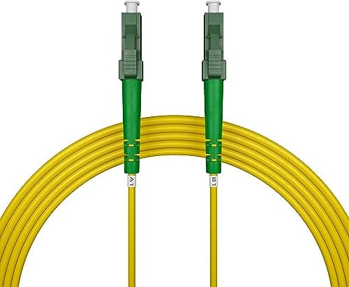 nexinex - 10m Glasfaserkabel LC/APC auf LC/APC Patchkabel | Telekom, Vodafone, 1&1, Fritzbox, etc. kompatibel | LWL Simplex Singlemode OS2 FTTH Glasfaser Lichtwellenleiter Kabel
