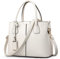 SODOLLEE Handtasche Damen Elegant Henkeltasche Exquisiter Anhänger Schultertasche PU Leder Frauen Umhängetasche für Reisen Shopper Arbeiten Weiß