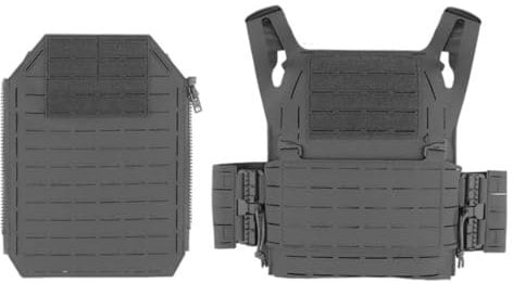 Peminkoo Military Tactical Vest Quick Release Buckle Laser Cut Plate Carrier MOLLE Hunting Vest Knight Paintball Airsoft Equipment (Grey)