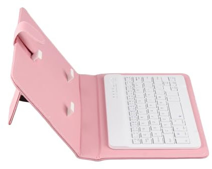 KIMISS Universelle Kabellose -Tastatur mit Klapphülle und Integriertem Ständer für IOS-/-Telefone – (PINK)