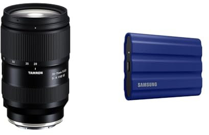 Tamron 28-75mm F/2.8 Di III VXD G2 Lens for Sony E-Mount Black,single & Samsung T7 Shield Portable SSD 2 TB - USB 3.2 Gen.2 External SSD Blue (MU-PE2T0R/EU)