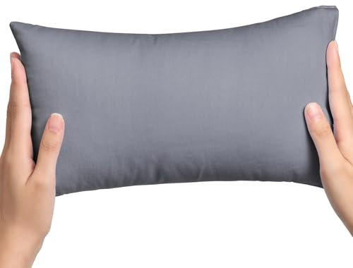 LeoreHu Mini-Kissen 11x7 Maschinenwäsche Kleines Kissen Einfarbiges Nappelkissen für Kleinkinder, Kinder, Hunde, Reisen (dunkelgrau)