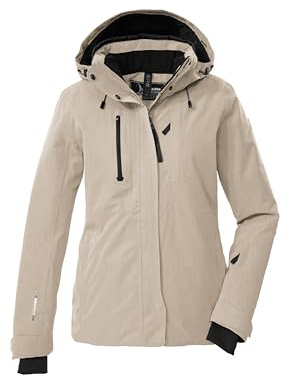 Killtec Damen Skijacke/Funktionsjacke mit abzippbarer Kapuze und Schneefang KSW 35 WMN SKI JCKT, hell taupe, 46, 43419-000