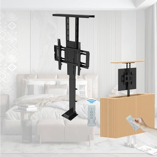 SaryEdge TV Mount Bracket Motorized TV Lift - Adjustable Bracket, TV Motorized Lift for 42-70 Inch TVs, Motorized Travel Less Than 40 Seconds(