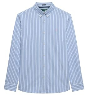 Superdry Herren Klassisches Oxford-Hemd mit Langen Ärmeln