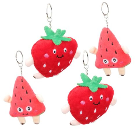FRCOLOR 8pièces Porte-clés Peluche Fruits De Décorations De Accessoires Pour Clés Et à Main Créatif Pour