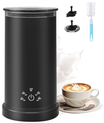 5 in 1 Electric Milk Frother & Steamer, 500W Hot & Cold Foam Maker, 450ml Milk Warmer, Hot Chocolate Maker, Auto Shut-Off, Easy Clean & Silent Operation, Coffee Gifts for Latte & Cappuccino Lovers