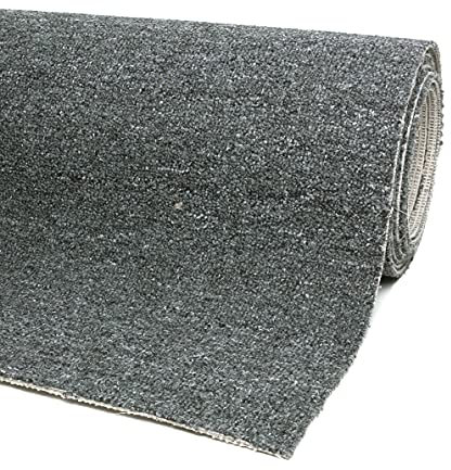 misento Teppichboden Henry Auslegware Meterware Bodenbelag für den Privatbereich Schlingenware zuschneidbar und einfach zu verlegen Anthrazit 400 x 350 cm