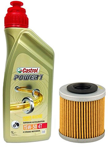 Motocar Kit Olio Castrol 15W50 Filtro Olio Originale Piaggio Beverly Sport Touring 350 2011/2014