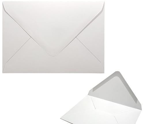 Briefumschläge, hochwertig, A5, C5, gummiert, Diamantklappe, 120 g/m², ideal für Grußkarten, Floristen, Firmeneinladungen und viele andere Anlässe 20x C5 (A5) Diamond Flap Gummed Envelopes weiß