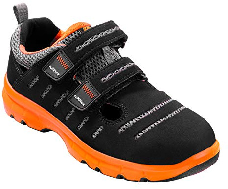 ruNNex® S1P-ESD-Sicherheitsklettsandale FlexStar, schwarz/orange, Gr. 40