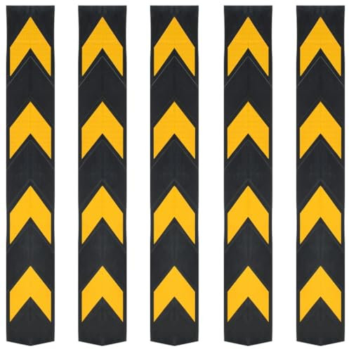 vidaXL 5x Protectores de Esquina Reflectantes Goma 80 cm Coche Señales Aviso